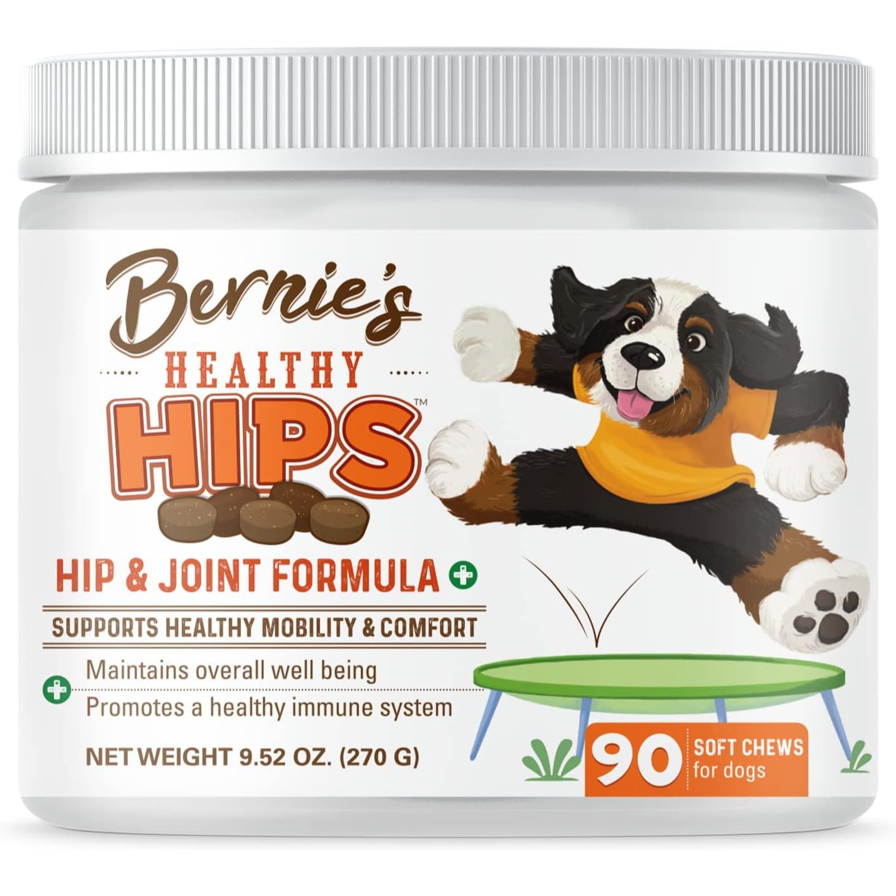Bernie's Healthy Hips Daily Hip & Joint Soft Chews Dog Supplement, 90 count