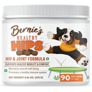 BERNIE'S Healthy Hips Daily Hip & Joint Soft Chews Dog Supplement, 90 ...