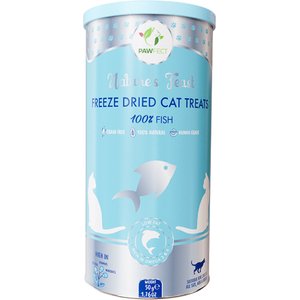 Pawfect Nature's Feast Fish Meat Grain-Free All Natural Freeze-Dried Cat Training Treat, 1.76-oz canister