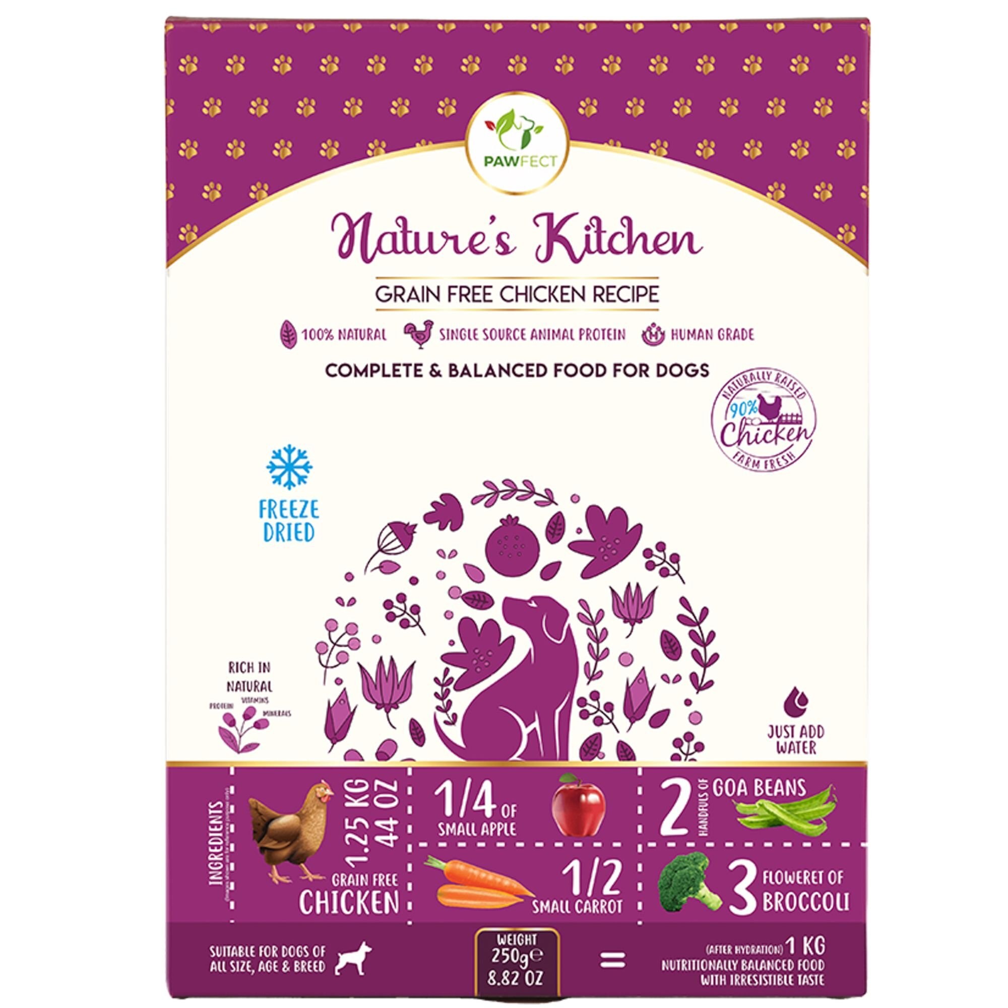 PAWFECT Nature's Kitchen FreezeDried FoodChicken Recipe Dog Treat