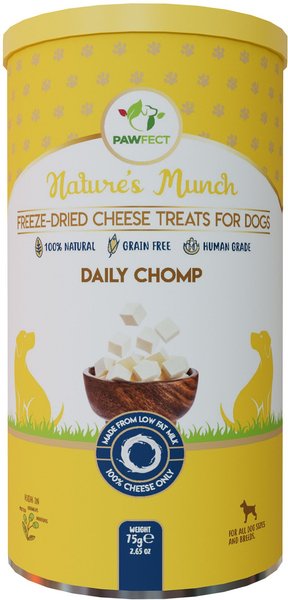 Pawfect Nature's Munch Freeze-Dried Functional Joint Mobility Cheese Dog Treat, 2.65-oz canister