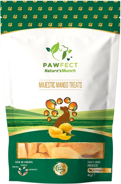 Pawfect Nature's Munch Freeze-Dried Mango All Natural Vegan Dog Training Treat, 1.41-oz bag