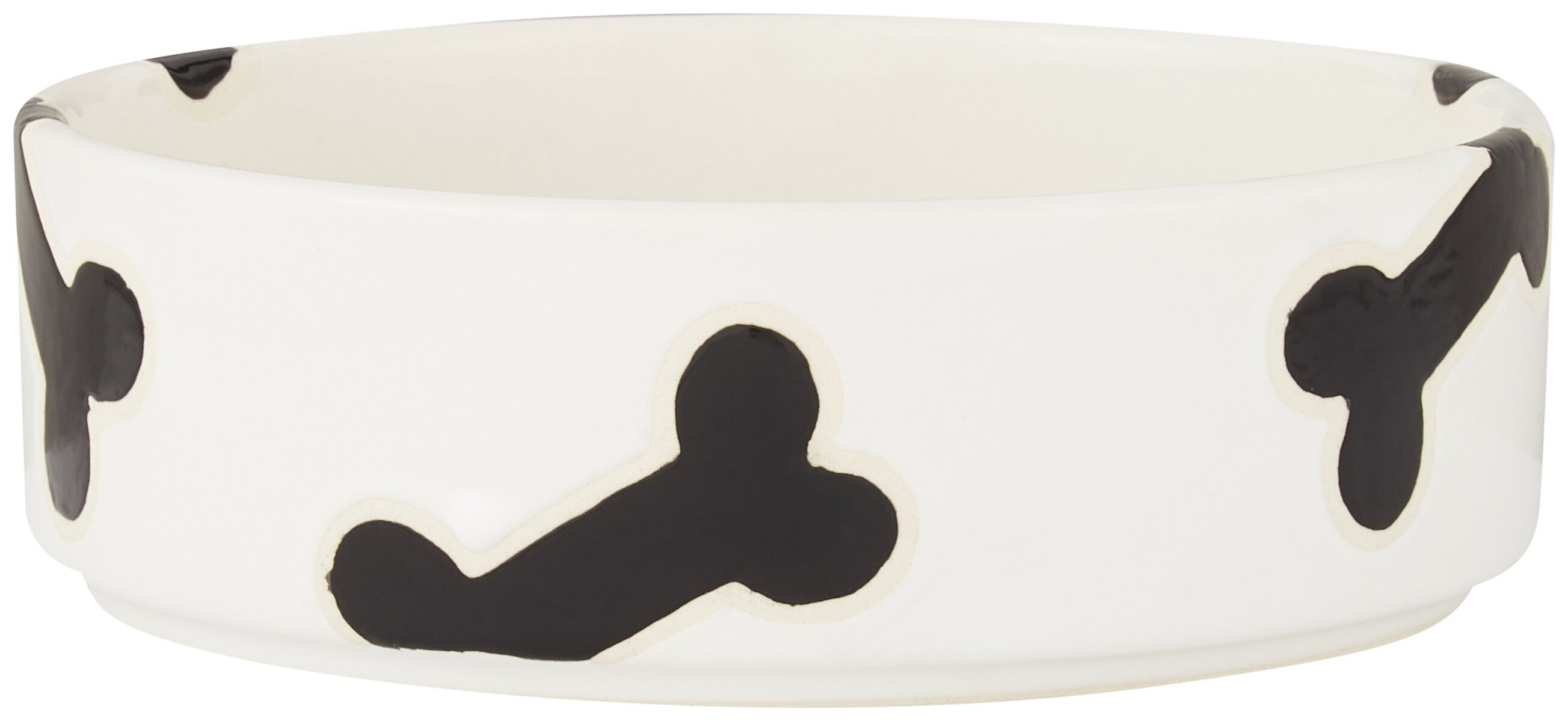 PetRageous Designs Slicker Bones Dog Bowl, Natural/Black