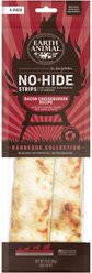 Earth Animal No-Hide Strips Natural Rawhide Alternative Barbeque Bacon Cheeseburger Recipe Chew Dog Treats, 4 count
