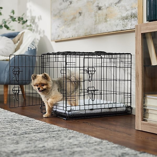 Frisco Fold & Carry Double Door Collapsible Wire Dog Crate, Small slide 1 of 9