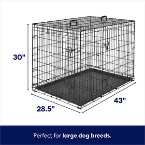 Frisco Fold & Carry Double Door Collapsible Wire Dog Crate, Large