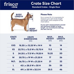 Frisco Fold & Carry Single Door Collapsible Wire Dog Crate, Med/Large