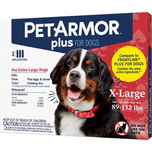 PetArmor Plus Flea & Tick Spot Treatment for Dogs, 89-132 lbs, 3 Doses (3-mos. supply)