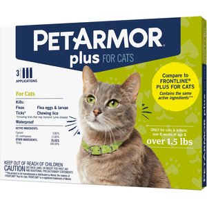 PetArmor Plus Flea & Tick Spot Treatment for Cats, over 1.5 lbs, 3 Doses (3-mos. supply)