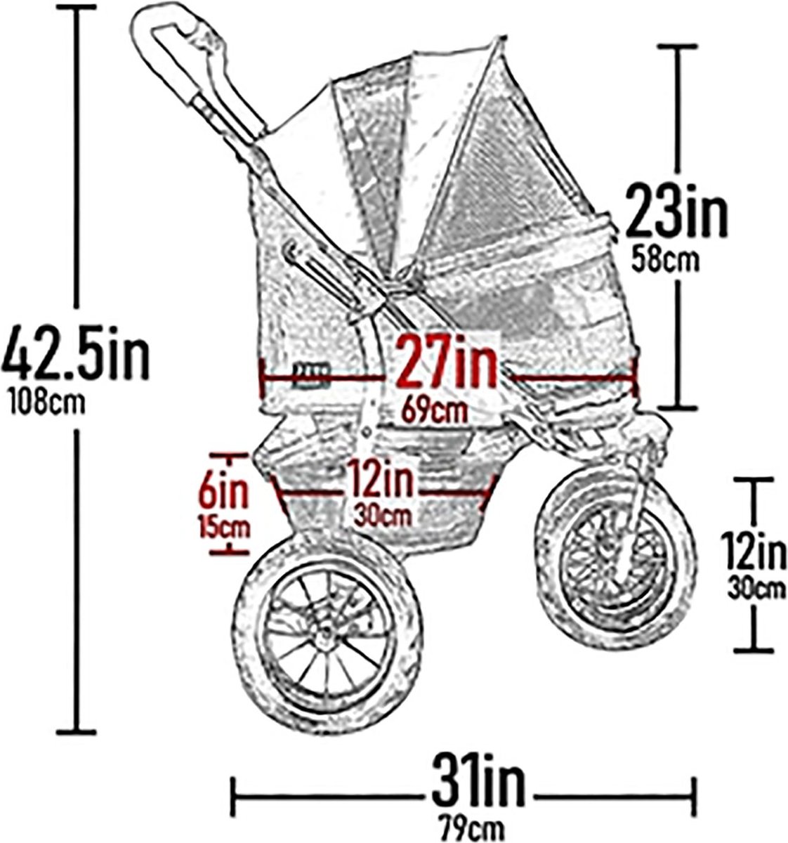 PET GEAR Double NoZip Pet Stroller, Boysenberry