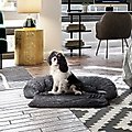 Max & Marlow Plush Faux-Fur Bolstered Sofa Cover & Bed for Dogs & Cats, Charcoal, Medium