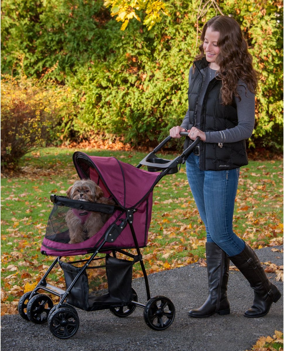 PET GEAR Happy Trails Lite No Zip Pet Stroller Boysenberry