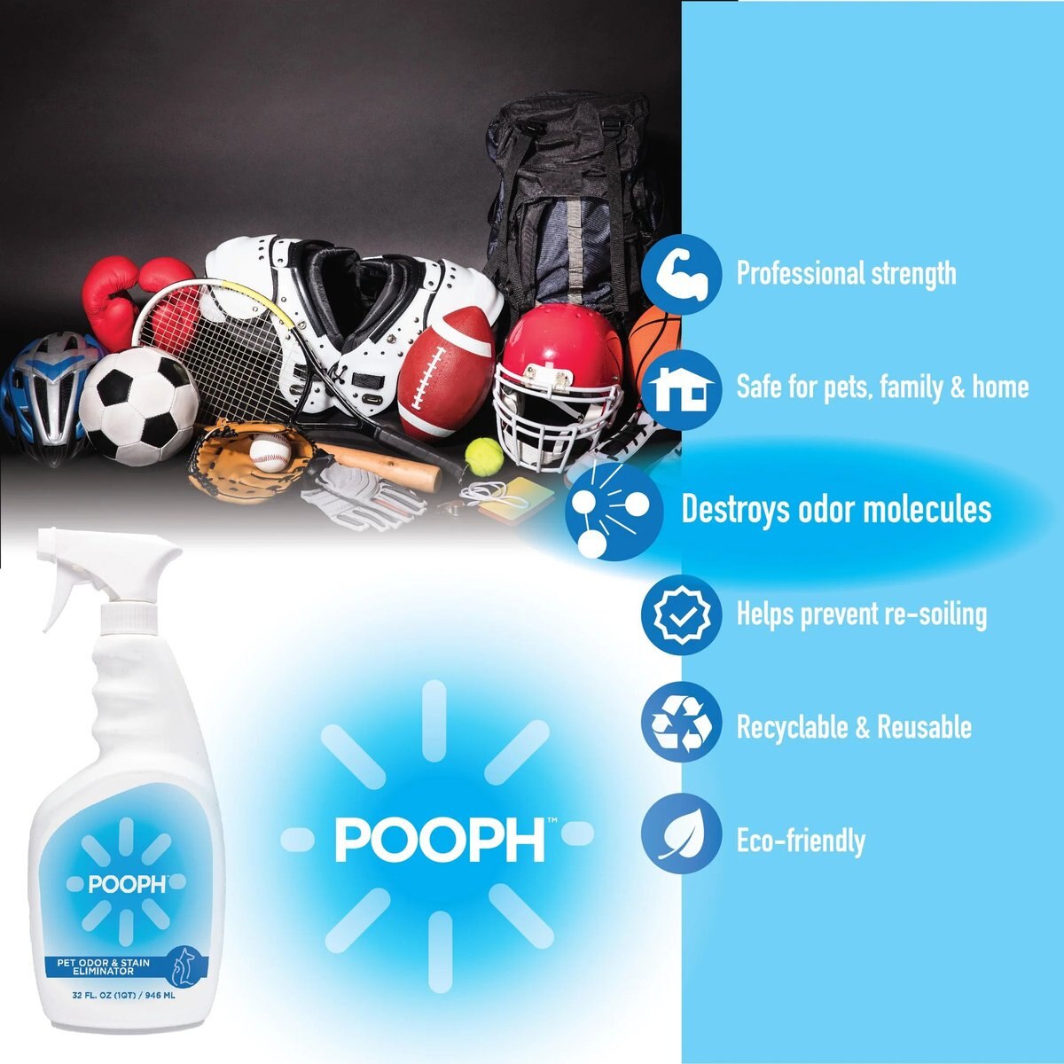POOPH Dog & Cat Odor & Stain Eliminator, 2oz bottle