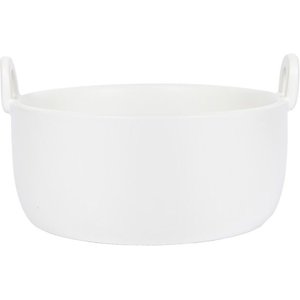 Waggo Handle It Ceramic Cat & Dog Bowl, White, Medium, 4-cup