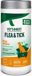 Vet's Best Topical Flea & Tick Wipes for Cats & Dogs, 50 count