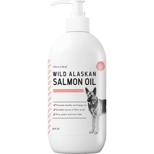 Chew Heal Pure Wild Alaskan Omega Salmon Oil Skin Coat Liquid Supplement for Dogs