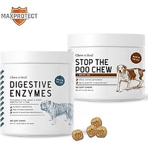 Chew + Heal MaxProtect Coprophagia & Digestive Soft Chew Supplement for Dogs, 240 count