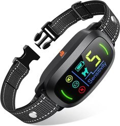 GroovyPets Smart Barking Control Waterproof Automatic Anti Bark Dog Collar, Black