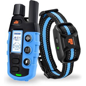 GroovyPets 1100 Yard Remote Dog Training Shock Collar, Black