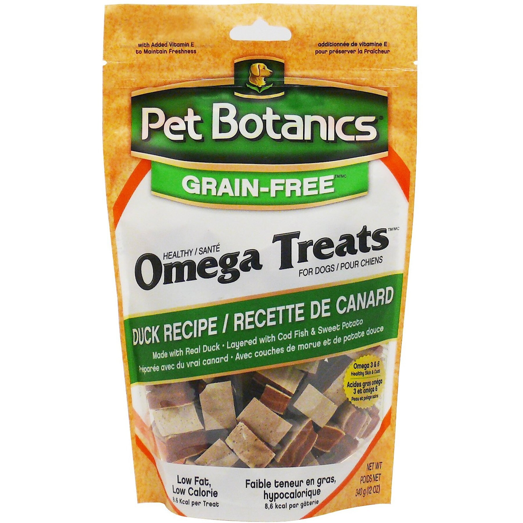 PET BOTANICS Healthy Omega Duck Flavor GrainFree Dog Treats, 12oz bag