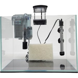 Lifegard CRYSTAL Beveled Edge Low Iron Rimless Aquarium with HOF-1 Hang On Filter, 5-mm, 5-gal