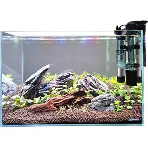 Lifegard CRYSTAL Beveled Edge Low Iron Rimless Aquarium with HOF-1 Hang On Filter, 5-mm, 5-gal