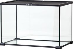 REPTI ZOO Mini 15-gallon Reptile Glass Terrarium, Black