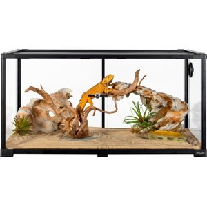 OiiBO Tempered Glass Reptile Terrarium, Black, 50-gallon