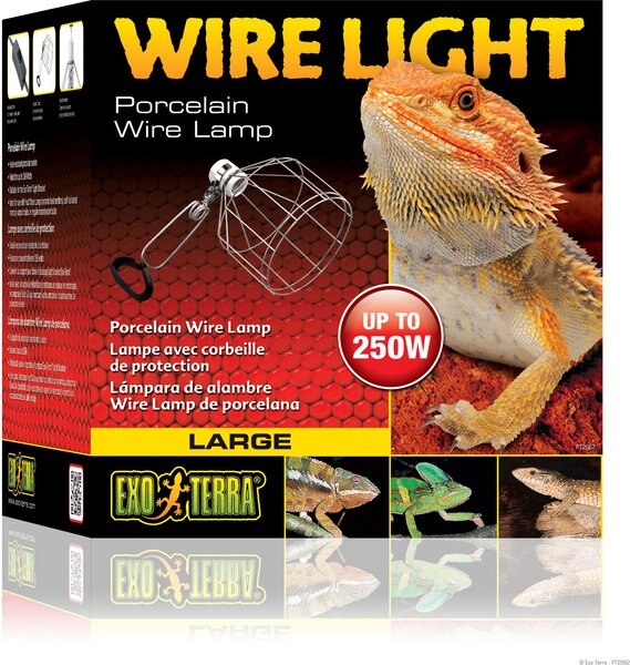 EXO TERRA Porcelain Clamp Lamp Reptile Light Fixture, Large