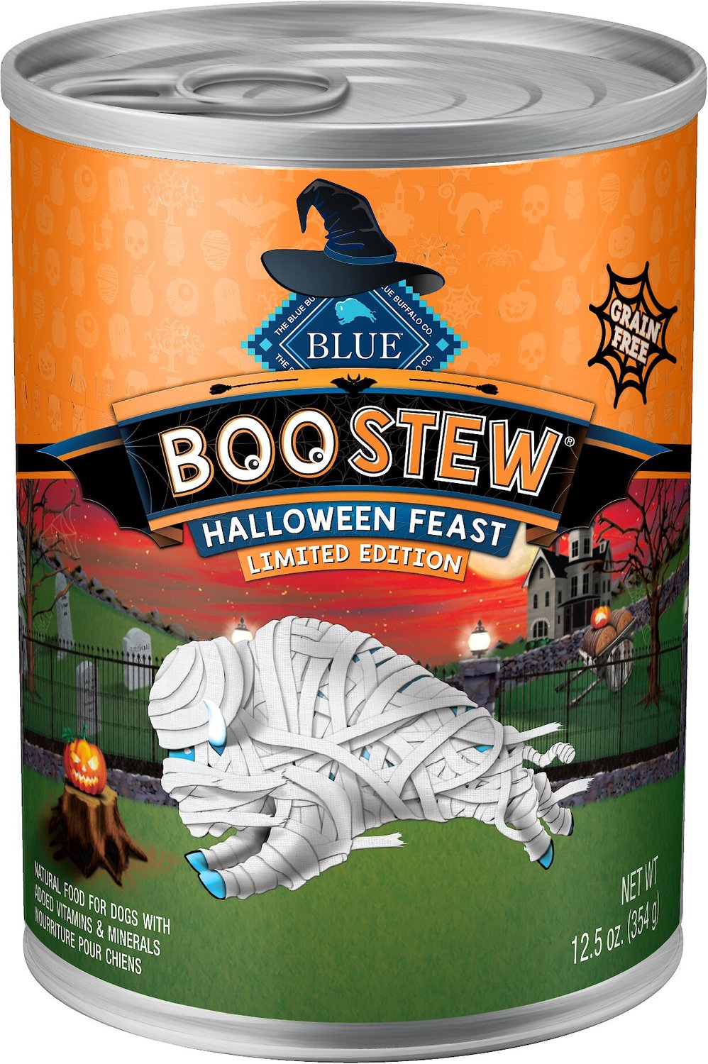 BLUE BUFFALO Halloween Boo Stew Canned Dog Food, 12.5oz, case of 12