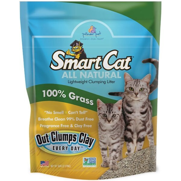 SMARTCAT Unscented Clumping Grass Cat Litter, 5lb bag