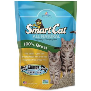 SmartCat Unscented Clumping Grass Cat Litter, 10-lb bag