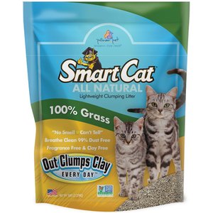 SmartCat Unscented Clumping Grass Cat Litter, 20-lb bag