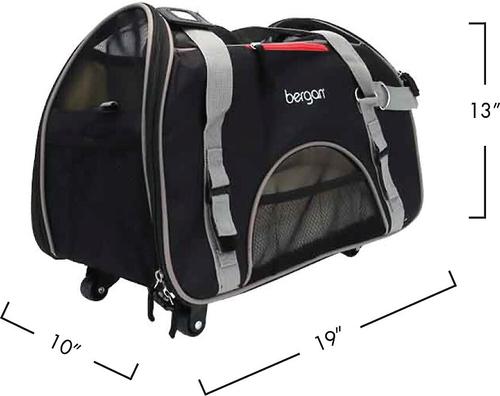 Show full view: Bergan Wheeled Comfort Airline-Approved Dog & Cat Carrier Bag, Black slide 2 of 10
