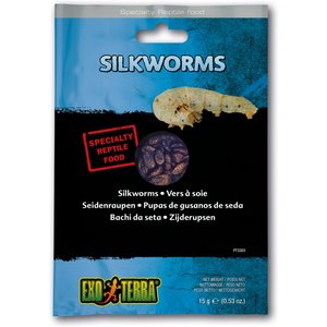 Exo Terra Silkworms Vacuum Packed Reptile Food, 0.53-oz bag