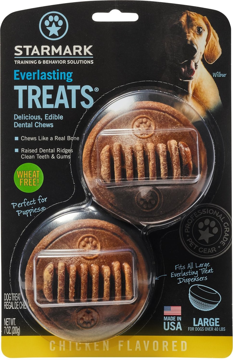 STARMARK Everlasting Chicken Flavored Dental Dog Treats, Large, 2 count