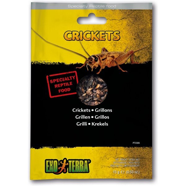 EXO TERRA Crickets Vacuum Packed Reptile Food, 0.53oz bag