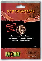 Exo Terra Earthworms Vacuum Packed Reptile Food, 0.53-oz bag