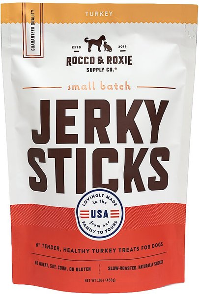 Rocco & Roxie Supply Co. Gourmet Turkey Jerky Dog Sticks, 16-oz bag slide 1 of 8