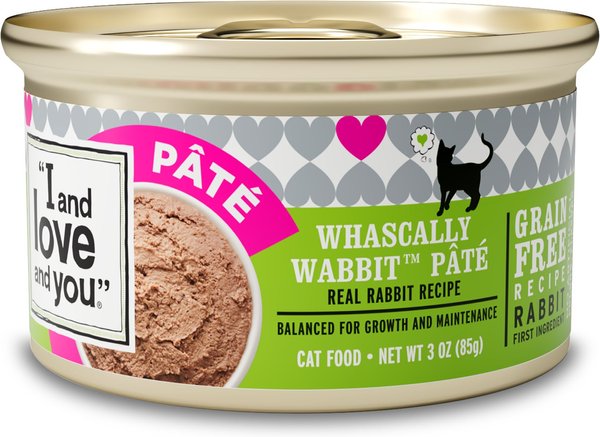 I and Love and You Whascally Wabbit Pate Grain-Free Canned Cat Food, 3-oz, case of 24 slide 1 of 10