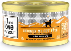 I and Love and You Chicken Me Out Pate Grain-Free Canned Cat Food, 3-oz, case of 24