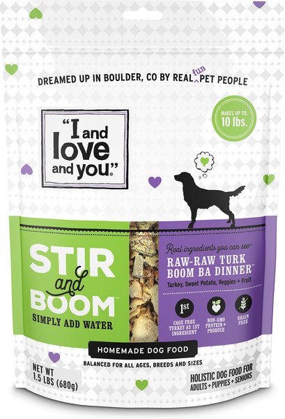 I and Love and You Stir and Boom Raw Raw Turk Boom Ba Dinner Grain-Free Dehydrated Dog Food, 1.5-lb bag slide 1 of 9