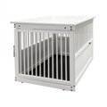 Richell Wooden End Table Dog Crate, White, Large