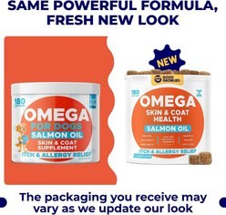 GoodGrowlies Omega 3 Alaskan Fish Oil Dry & Itchy Skin Relief + Allergy Support Chew Supplement for Dogs, 180 count slide 2 of 9