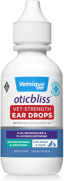 Vetnique Labs Oticbliss Vet-Strength MicroSilver BG Dog & Cat Ear Infection Drops, 1.8-oz bottle slide 1 of 9