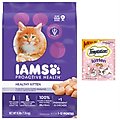 Iams ProActive Health Kitten Dry Cat Food + Temptations Salmon & Dairy Flavor Treats