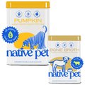 Native Pet Organic Pumpkin Fiber & Diarrhea Relief Supplement, 8-oz + Beef Bone Broth Dog & Cat Food Topper, 4.75-oz