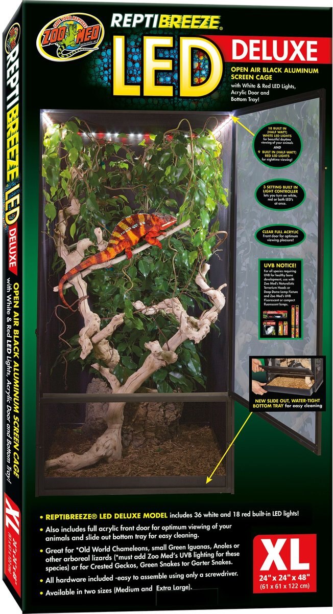 ZOO MED ReptiBreeze Deluxe LED Screen Reptile Habitat