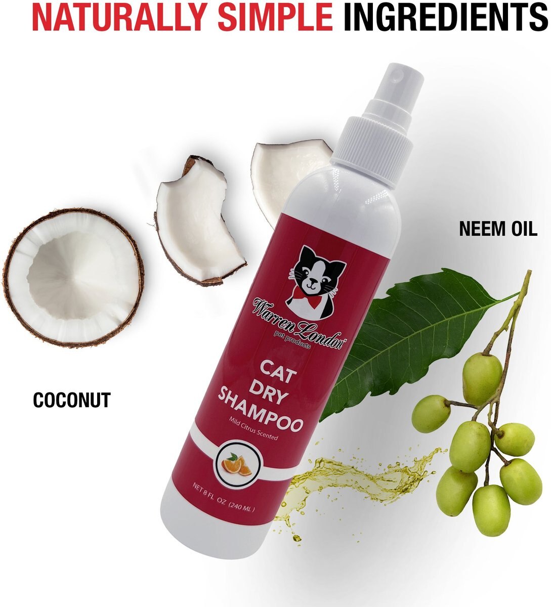 WARREN LONDON Citrus Dry & Waterless Cat Shampoo, 8oz bottle