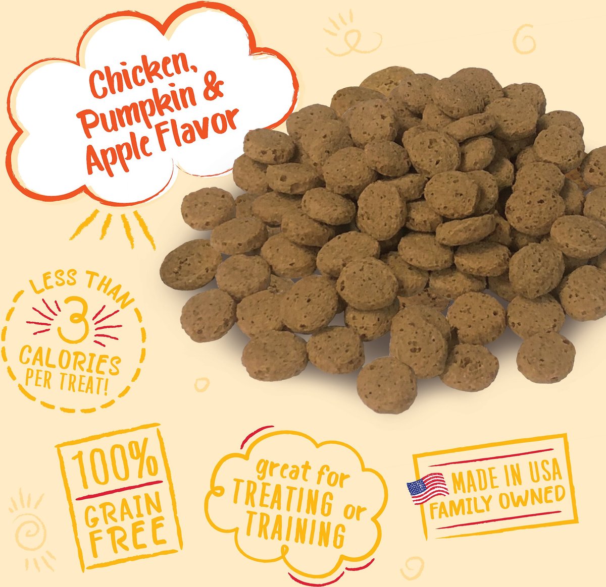 Charlee Bear Natural Bear Crunch Grain-Free Chicken, Pumpkin & Apple Dog Treats